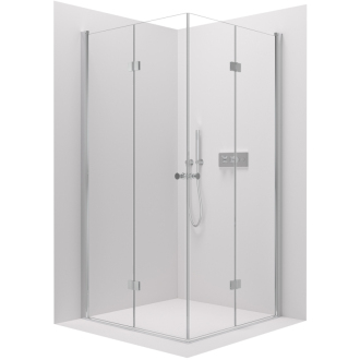 CERANO Sprchovací kút Volpe Duo L/P chróm, transparentné sklo 70x70 cm skladací CER-427357