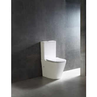 CERANO WC kombi Carlito, Rimless+UF sedátko/zadný odpad biela lesklá 36,5x61cm CER-417383