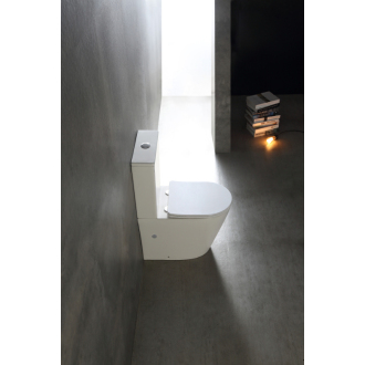 CERANO WC kombi Carlito, Rimless+UF sedátko/zadný odpad biela lesklá 36,5x61cm CER-417383