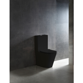 CERANO WC kombi Carlito, Rimless + UF sedátko / zadný odpad čierna matná 36,5 x61cm CER-433866
