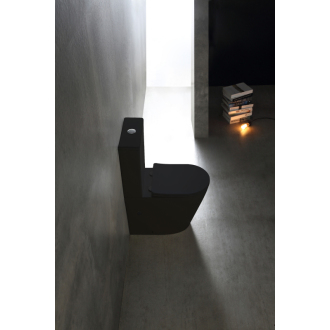 CERANO WC kombi Carlito, Rimless + UF sedátko / zadný odpad čierna matná 36,5 x61cm CER-433866