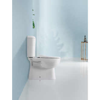 CERANO WC kombi Favo, Rimless + sedátko spodný odpad biela lesklá 37,5x63 cm CER-428437