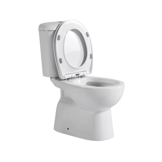 CERANO WC kombi Favo, Rimless + sedátko spodný odpad biela lesklá 37,5x63 cm CER-428437