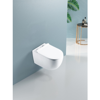 CERANO Závesná WC misa Felci, Rimless + UF sedátko biela lesklá 36x52,5 cm CER-417377