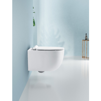 CERANO Závesná WC misa Felci, Rimless + UF sedátko biela lesklá 36x52,5 cm CER-417377