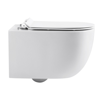 CERANO Závesná WC misa Felci, Rimless + UF sedátko biela lesklá 36x52,5 cm CER-417377