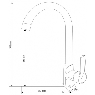 MEXEN SABRE kuchynská batéria, chróm 72190-00