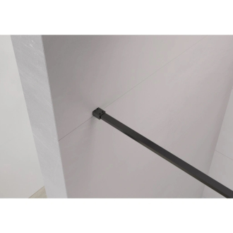 CERANO - Sprchová zástena Walk-in Moreli Ľ/P + polička/držiak na uteráky - čierna matná, transparentné sklo - 120x200 cm