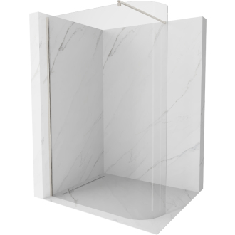 Mexen Kyoto zaoblená sprchová stena Walk-in 130 x 200 cm, transparentná 8 mm, kartáčovaný nikel - 800-130-101-97-06