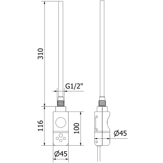 Mexen Ares elektrický radiátor 700 x 400 mm, 300 W, zlatý - W102-0700-400-2300-50