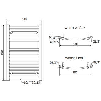 Mexen Helios elektrický radiátor 800 x 500 mm, 300 W, zlatý - W103-0800-500-2300-50