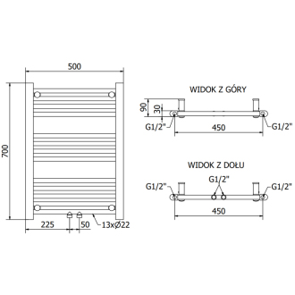 Mexen Mars elektrický radiátor 700 x 500 mm, 300 W, zlatý - W110-0700-500-2300-50