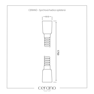 CERANO Sprchová hadica opletená čierna matná 175 cm CER-8060BD3