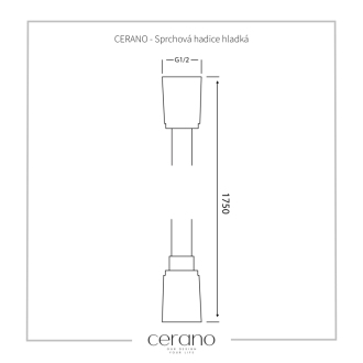 CERANO Sprchová hadica hladká chróm 175 cm CER-8050BD3