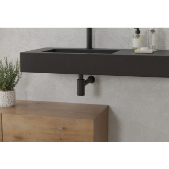 CERANO Umývadlový sifón 5/4&quot;, odpad 32 mm okrúhly čierna matná CER-423514