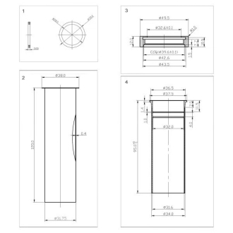 CERANO Umývadlový sifón 5/4&quot;, odpad 32 mm okrúhly čierna matná CER-423514