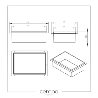 CERANO Zápustná polička do obkladu čierna matná 30x20x10 cm CER-417470