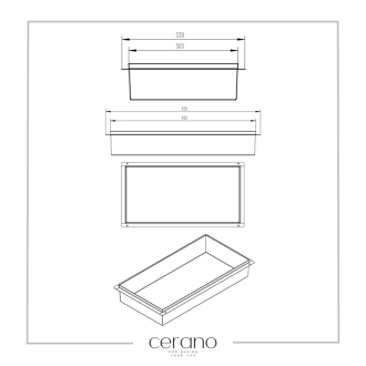 CERANO Zápustná polička do obkladu čierna matná 60x30x10 cm CER-417479