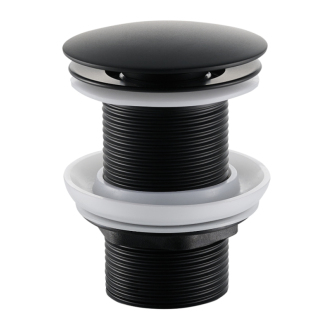 CERANO Umývadlový výpust 5/4“ click-clack univerzálny+kryt z mramoru čierna mat. CER-431746