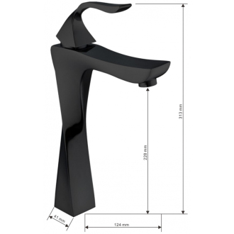 MEXEN ESTRELLA Black umývadlová batéria, vysoká 72310-70