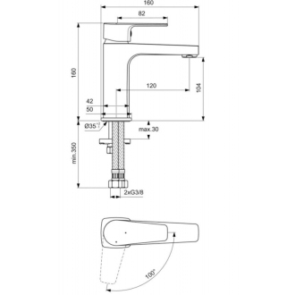 Ideal Standard ESLA BC223AA umývadlová batéria bez výpuste