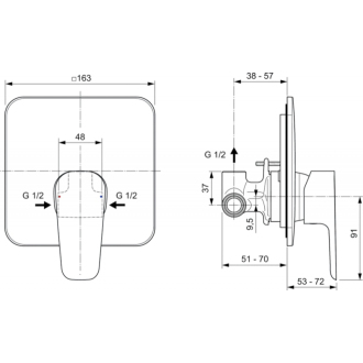 Ideal Standard ESLA A6946AA sprchová podomietková batéria
