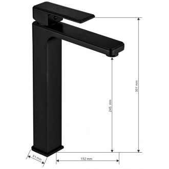 MEXEN MINO Black umývadlová batéria, vysoká 72410-70