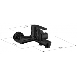 MEXEN KAMA Black vaňová batéria 72530-70