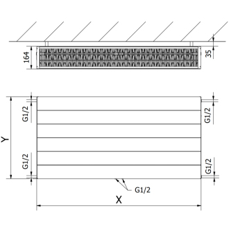 Mexen Flat CCL33 radiátor 300x400, spod. stred. príp., 496 W, biele W6C33L-030-040-00