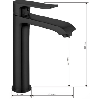 MEXEN PECOS Black umývadlová batéria, vysoká 72710-70