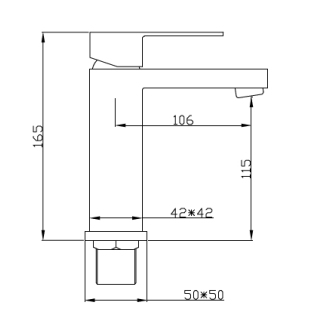 MEXEN CUBE Black umývadlová batéria 72900-70