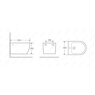 ARCO závesný bidet, oválny OLKLT2141F