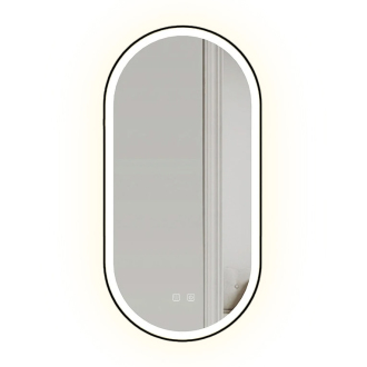 REA Zrkadlo LED OVL 50x100cm čierna HOM-02505