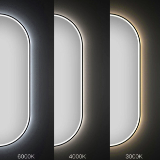 REA Zrkadlo LED OVL 50x100cm čierna HOM-02505