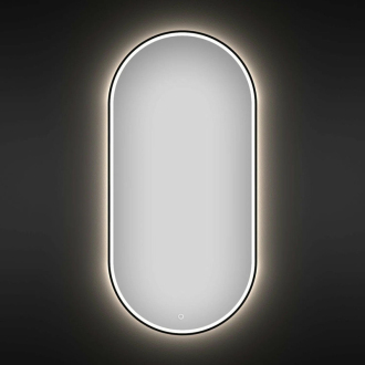 REA Zrkadlo LED OVL 50x100cm čierna HOM-02505