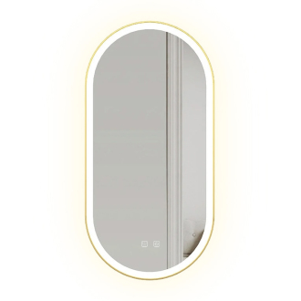 REA Zrkadlo LED OVL 50x100cm brúsená zlatá HOM-02506