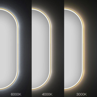 REA Zrkadlo LED OVL 50x100cm brúsená zlatá HOM-02506