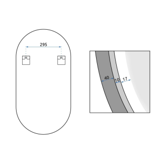 REA Zrkadlo LED OVL 50x100cm brúsená zlatá HOM-02506