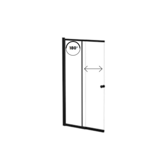 BESCO EASY SLIDE BLACK, vaňová zástena 100 × 150 cm, čierna farba, číre sklo BCEASL100BC
