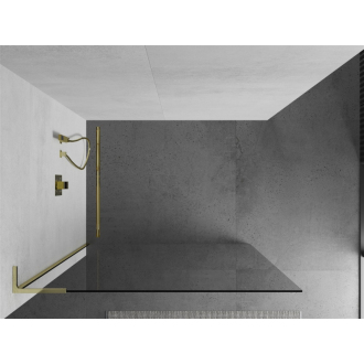 Mexen Kyoto L Walk-in sprchová stena 100 x 200 cm, transparentná, zlatá 800-100-103-50-00