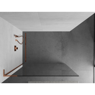 Mexen Kioto L Walk-in sprchová stena 50x200, transp., ružové zlato 800-050-103-60-00