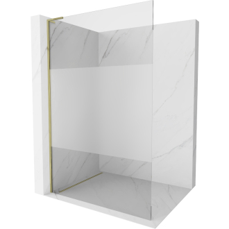 Mexen Kioto L Walk-in sprchová stena 110x200, transp./mrazová, zlatá 800-110-103-50-35