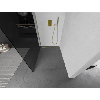 Mexen Kyoto L Walk-in sprchová stena 80 x 200 cm, grafit, zlatá - 800-080-103-50-40