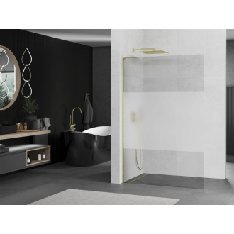 Mexen Kioto L Walk-in sprchová stena 90x200, transp./mráz brúsené zlato 800-090-103-55-35