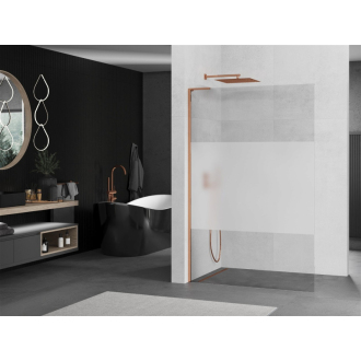 Mexen Kioto L Walk-in sprchová stena 100x200, transp./mráz, ružové zlato 800-100-103-60-35