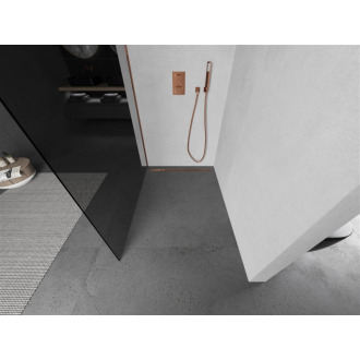 Mexen Kyoto L Walk-in sprchová stena 80 x 200 cm, grafit, ružové zlato - 800-080-103-60-40