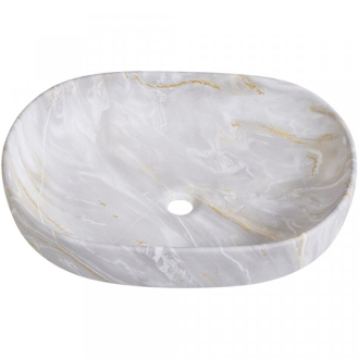 CERANO Keramické umývadlo na dosku Deno mramor svetlý 59x41 cm CER-432956
