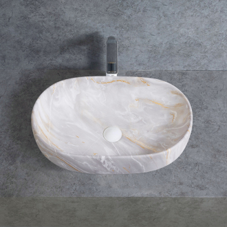 CERANO Keramické umývadlo na dosku Deno mramor svetlý 59x41 cm CER-432956
