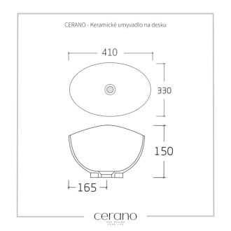 CERANO Keramické umývadlo na dosku Giorgio biela lesklá 41x33 cm CER-428413