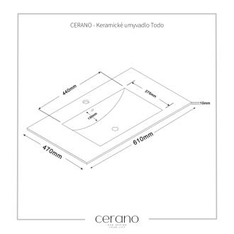 CERANO Keramické umývadlo Todo biela 60x47 cm CER-431593